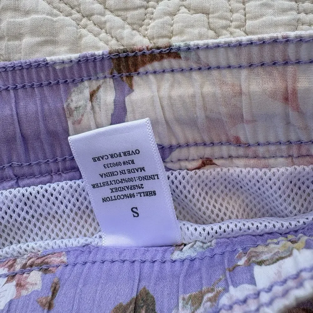 Modern Amusement Men’s Swim Trunks Purple Flowers Size Small